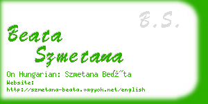 beata szmetana business card